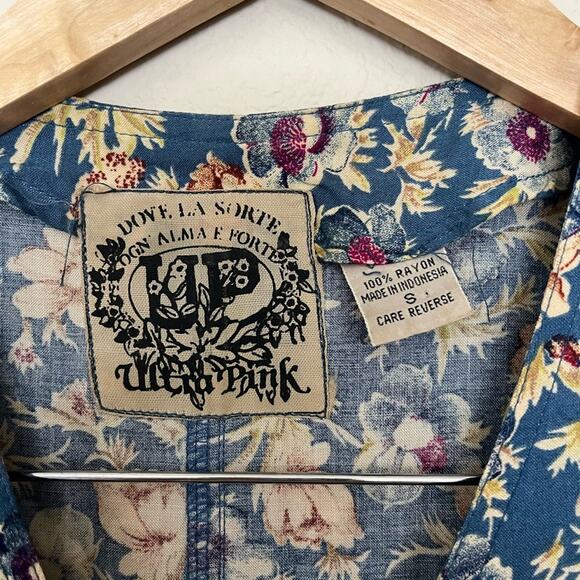 Vtg90’s V neck button front floral boho cottagecore coquette midi dress Sz S - Picture 4 of 12